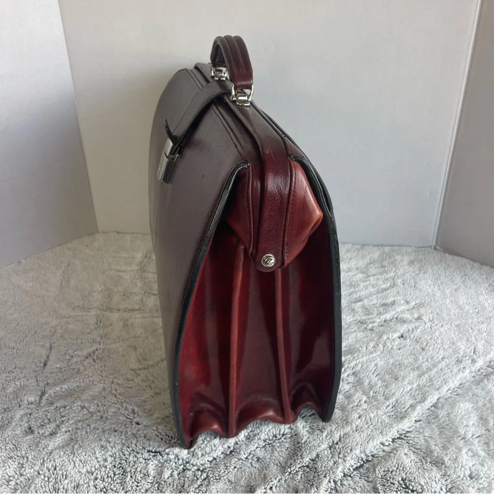 Jack Georges Burgundy Elements Classic European Leather Briefbag